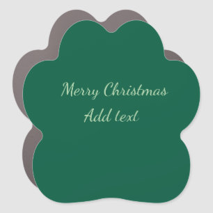 Merry Christmas green plain solo background holida Car Magnet