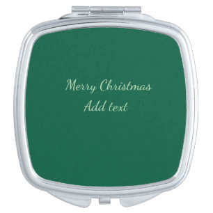 Merry Christmas green plain solo background holida Compact Mirror