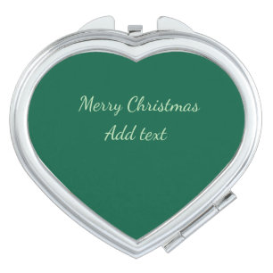 Merry Christmas green plain solo background holida Compact Mirror