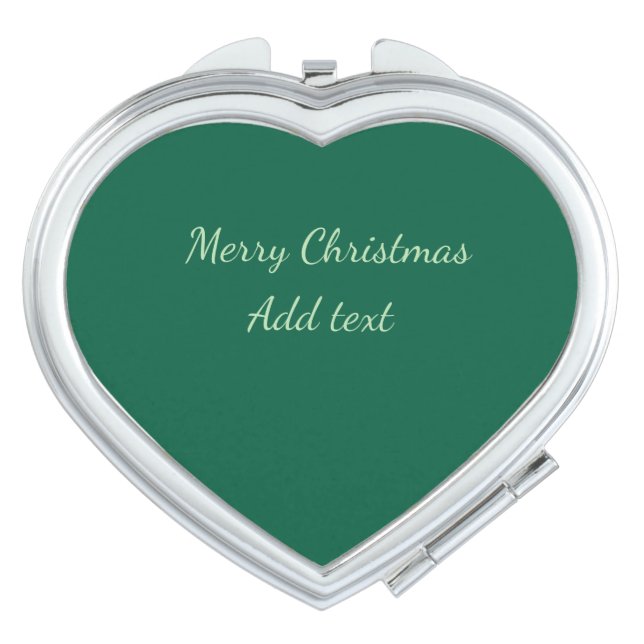 Merry Christmas green plain solo background holida Compact Mirror (Front)