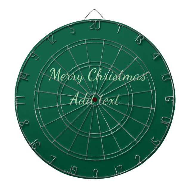 Merry Christmas green plain solo background holida Dart Board (Front)