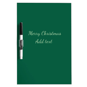 Merry Christmas green plain solo background holida Dry Erase Board