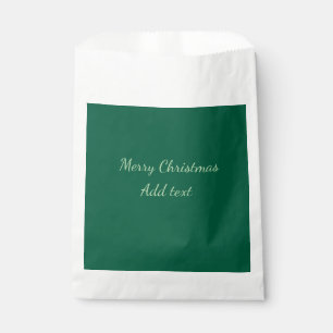 Merry Christmas green plain solo background holida Favor Bag
