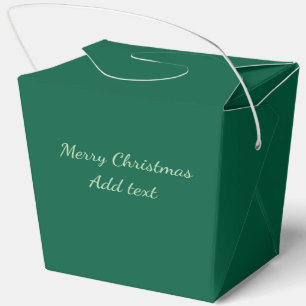 Merry Christmas green plain solo background holida Favor Boxes