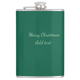 Merry Christmas green plain solo background holida Flask