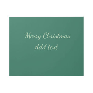 Merry Christmas green plain solo background holida Gallery Wrap