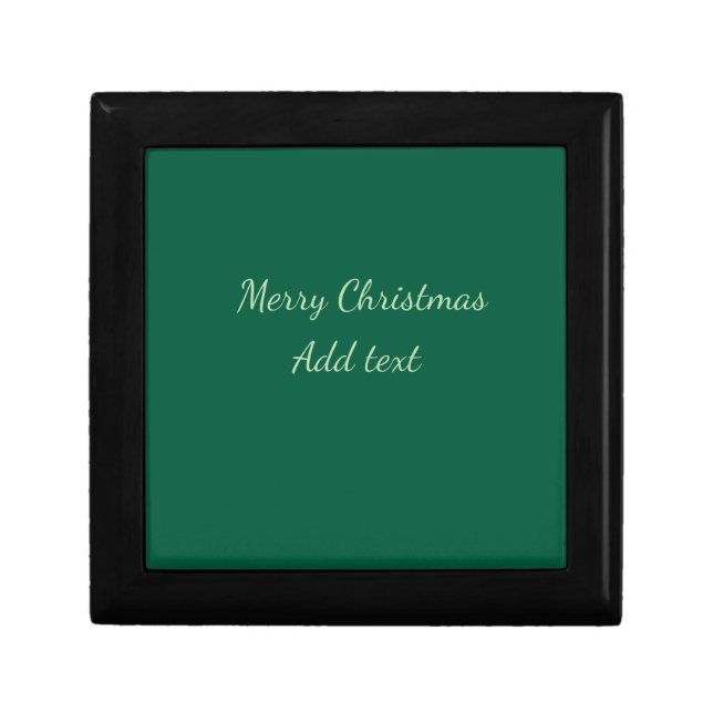 Merry Christmas green plain solo background holida Gift Box (Front)