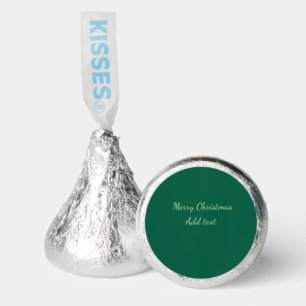 Merry Christmas green plain solo background holida Hershey®'s Kisses®