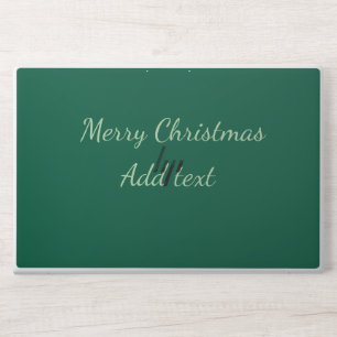 Merry Christmas green plain solo background holida HP Laptop Skin