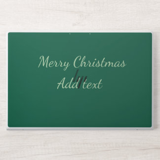 Merry Christmas green plain solo background holida HP Laptop Skin