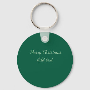 Merry Christmas green plain solo background holida Keychain