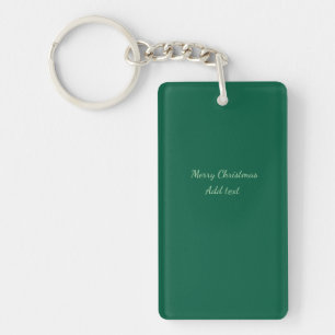 Merry Christmas green plain solo background holida Keychain
