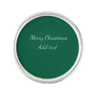 Merry Christmas green plain solo background holida Lapel Pin