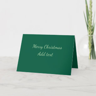 Merry Christmas green plain solo background holida Letterpress Thank You Card