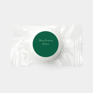 Merry Christmas green plain solo background holida Life Saver® Mints