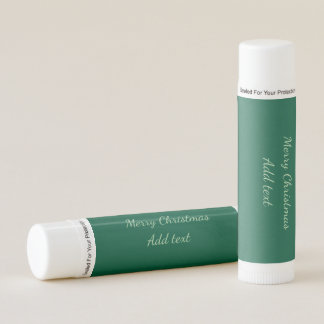 Merry Christmas green plain solo background holida Lip Balm