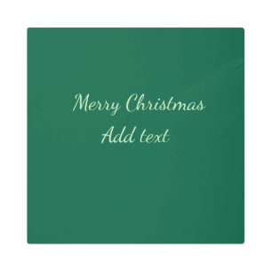 Merry Christmas green plain solo background holida Metal Print