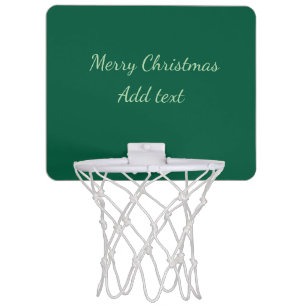 Merry Christmas green plain solo background holida Mini Basketball Hoop
