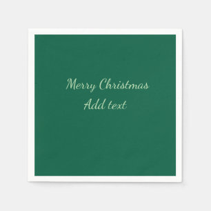 Merry Christmas green plain solo background holida Napkins