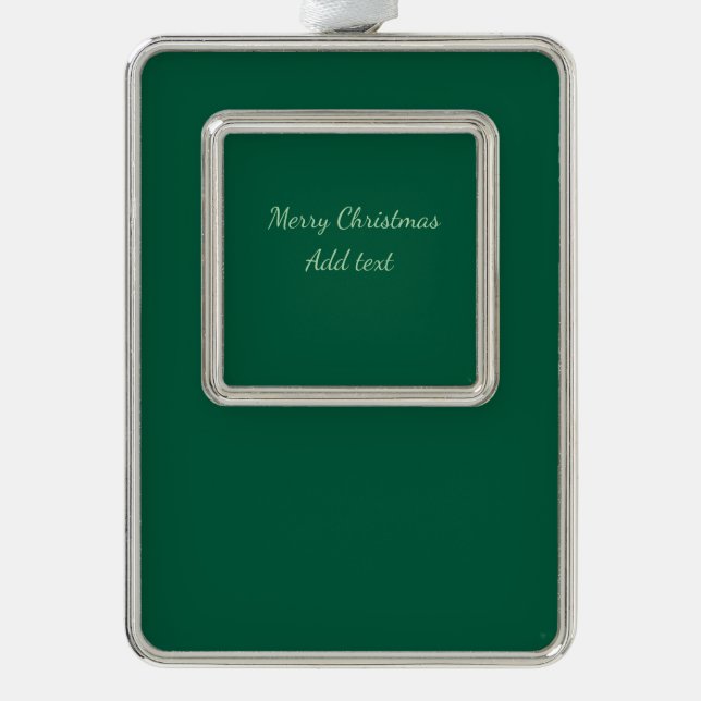 Merry Christmas green plain solo background holida Ornament (Front)