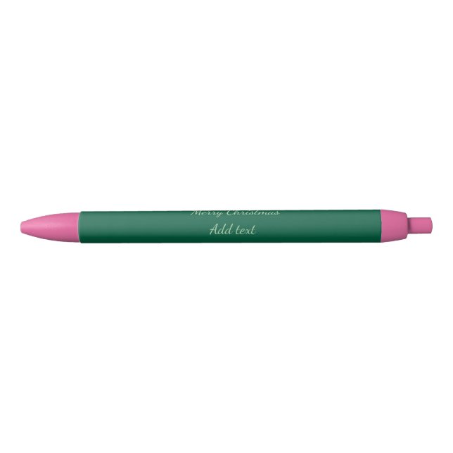 Merry Christmas green plain solo background holida Pen (Front)