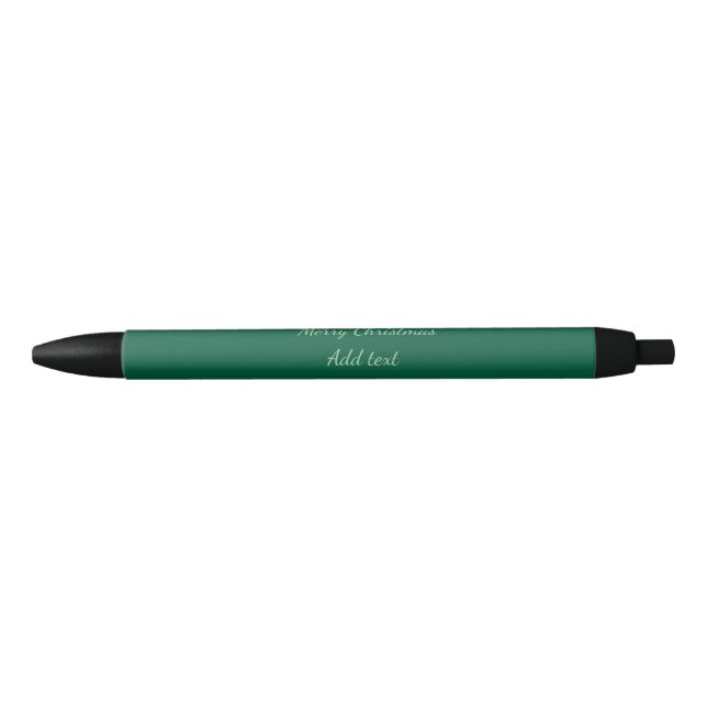 Merry Christmas green plain solo background holida Pen (Front)