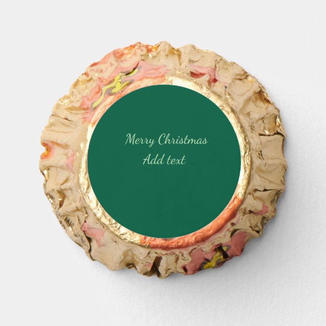 Merry Christmas green plain solo background holida Reese's Peanut Butter Cups (Front)