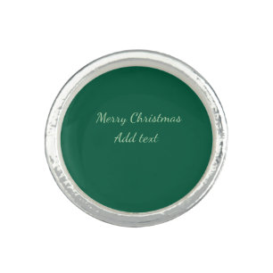 Merry Christmas green plain solo background holida Ring