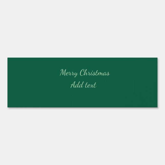 Merry Christmas green plain solo background holida Sign (Front)