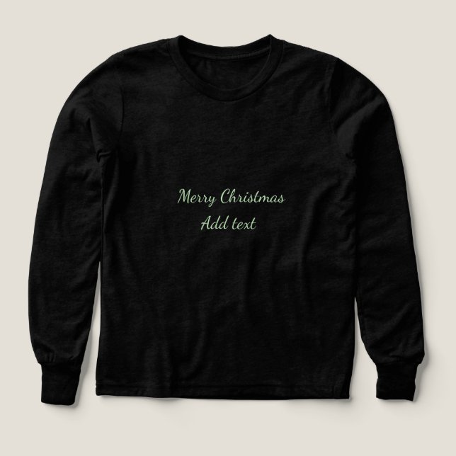 Merry Christmas green plain solo background holida Tri-Blend Shirts (Design Front)