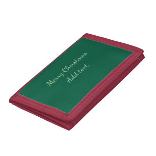 Merry Christmas green plain solo background holida Tri-fold Wallet