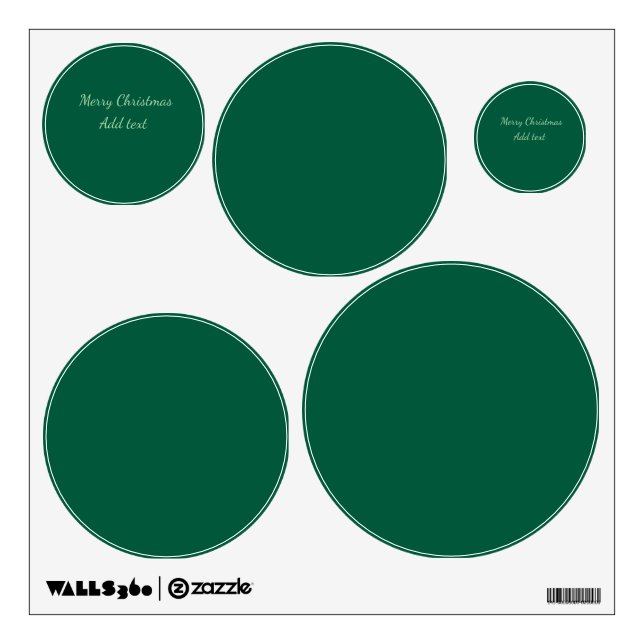 Merry Christmas green plain solo background holida Wall Decal (Front)