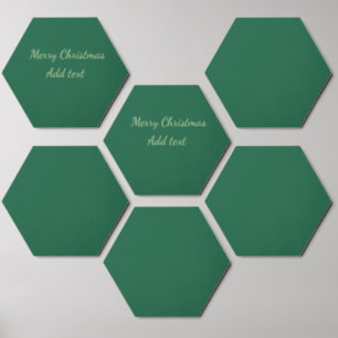 Merry Christmas green plain solo background holida Wood Photo Tile