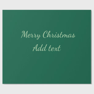Merry Christmas green plain solo background holida Wrapping Paper