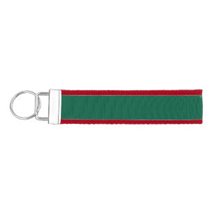 Merry Christmas green plain solo background holida Wrist Keychain