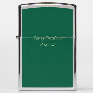 Merry Christmas green plain solo background holida Zippo Lighter