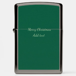 Merry Christmas green plain solo background holida Zippo Lighter
