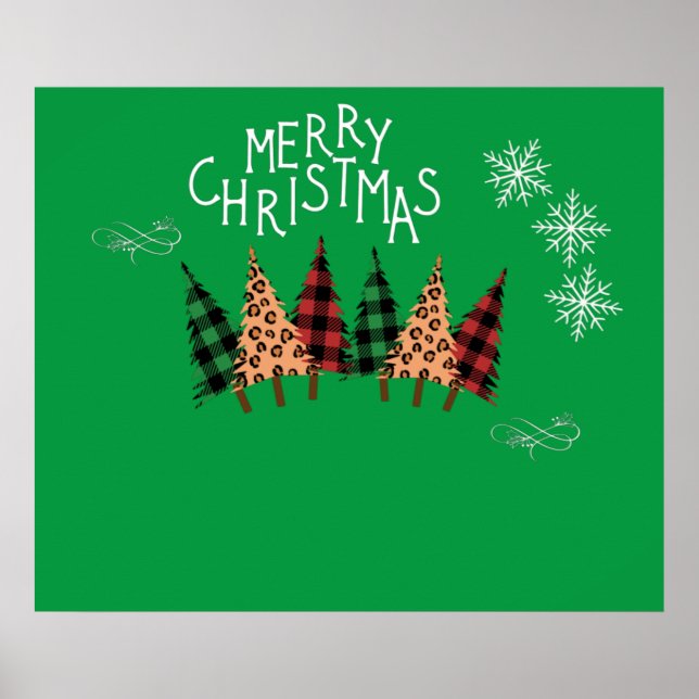 Merry Christmas  Green Poster (Front)