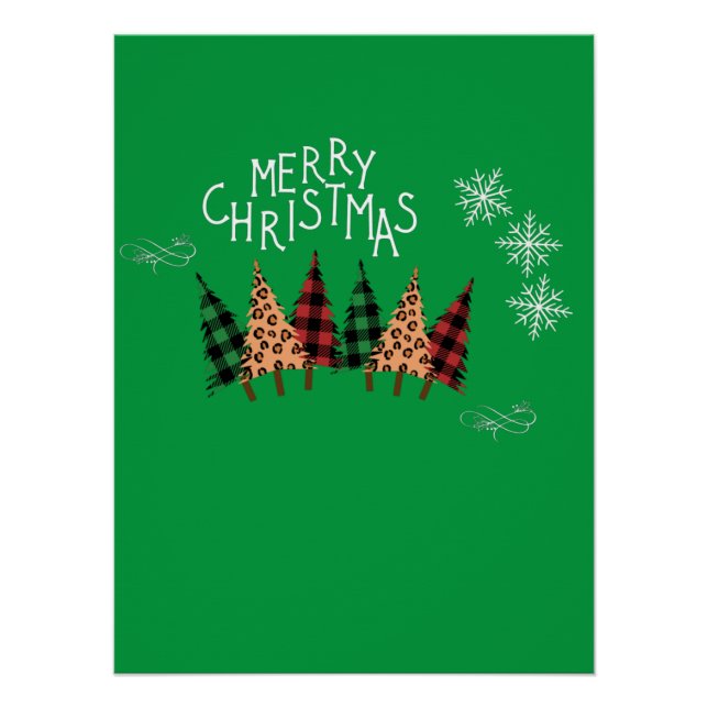 Merry Christmas  Green Poster (Front)