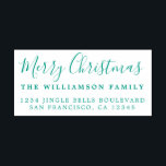 Merry Christmas Green Return Address Self-inking Stamp<br><div class="desc">Add some extra cheer to your holiday cards and invitations with our festive Merry Christmas green self-inking stamp. This stylish Christmas design features 'Merry Christmas' in elegant script calligraphy and your name and address in modern typography. Simply add your own details. Exclusively designed for you by Happy Dolphin Studio. If...</div>