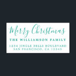 Merry Christmas Green Return Address Self-inking Stamp<br><div class="desc">Add some extra cheer to your holiday cards and invitations with our festive Merry Christmas green self-inking stamp. This stylish Christmas design features 'Merry Christmas' in elegant script calligraphy and your name and address in modern typography. Simply add your own details. Exclusively designed for you by Happy Dolphin Studio. If...</div>