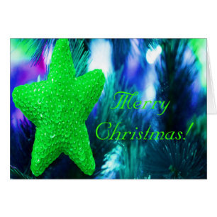 Merry Christmas Green Star Cards