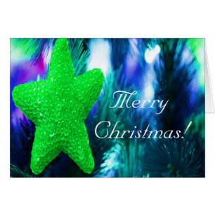 Merry Christmas Green Star I Cards