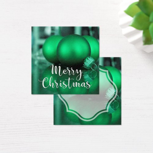 Merry Christmas Green Toned Ornaments Gift Tag