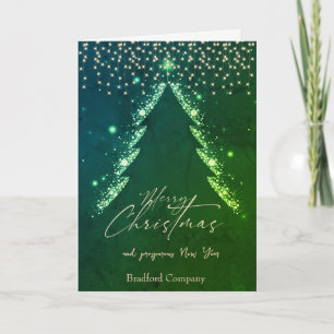 Merry Christmas, Green Tree, Lights Green Company Holiday Card