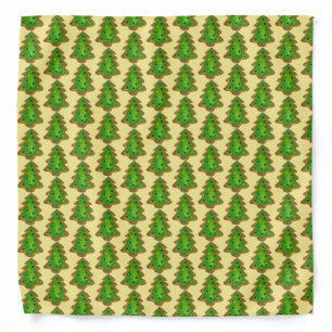 Merry Christmas Green Tree Sugar Cookie Holiday Bandana