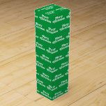 "Merry Christmas" green white Holiday Gift Wine Box<br><div class="desc">"Merry Christmas" green white Holiday Gift wine Box</div>