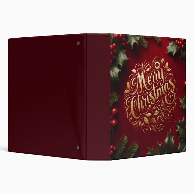 Merry Christmas greenery 3 Ring Binder (Background)