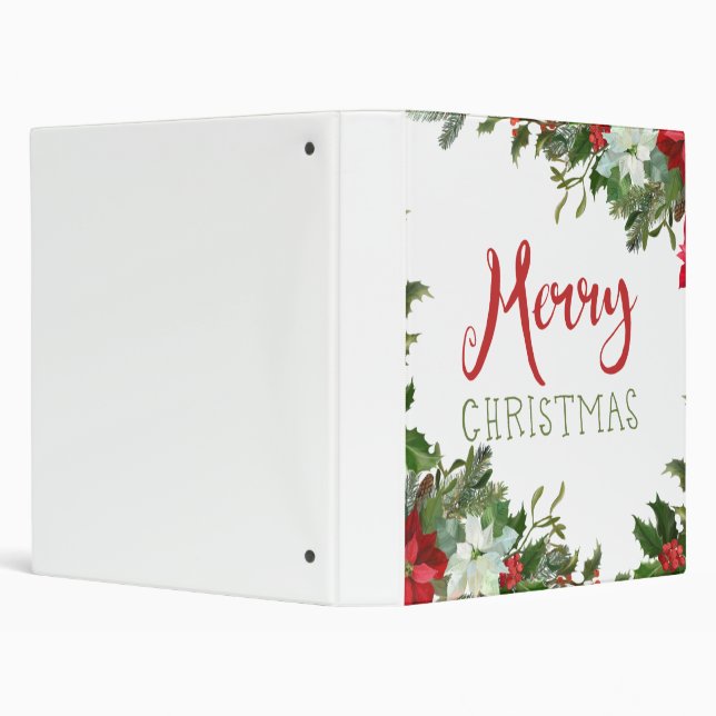 Merry Christmas greenery  3 Ring Binder (Background)