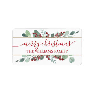 Merry Christmas Greenery CranBerries Gold Label